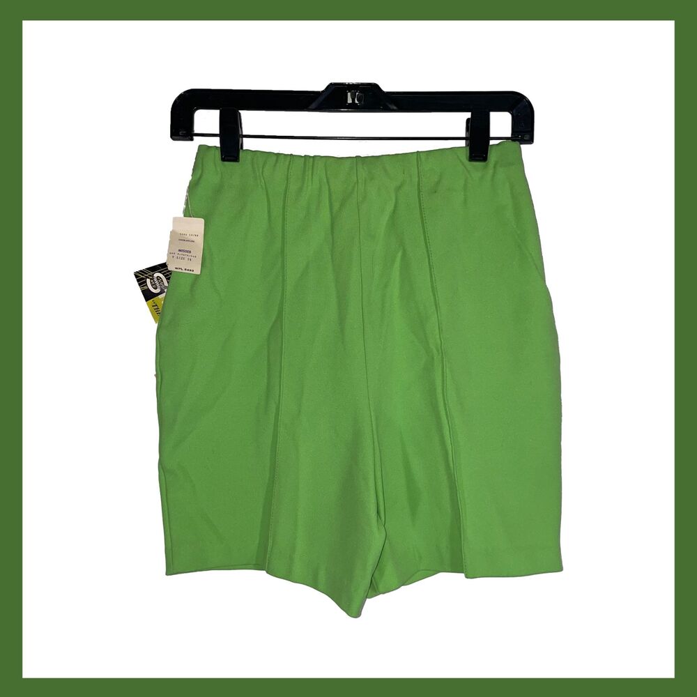 Vintage 1960s Gold Star Stretchknit Nylon Shorts NWT Lime Green Deadstock USA